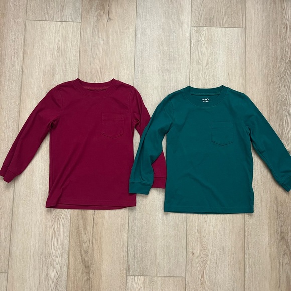 NWOT Carter's Long Sleeve Tees in Burgundy and Green 3T - Picture 1 of 8